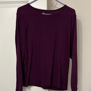 St. John's Bay Women's Deep Purple Long Sleeve Top